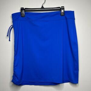 Athleta Side Cinch Swim Skirt Royal Blue Womens XL Cover-Up Skirt Beach Vacation
